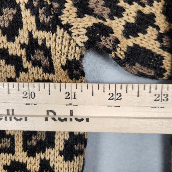 Vintage Tally-Ho Sweater Womens Large Leopard Print Cardigan Button Front 90s - Picture 10 of 11
